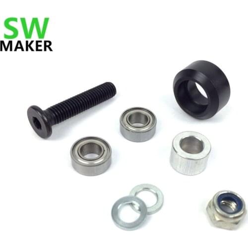 10set*Mini V Delrin Wheel V Slot Aluminium Linear Extrusion 3D Printer RepRap CNC Fast ship