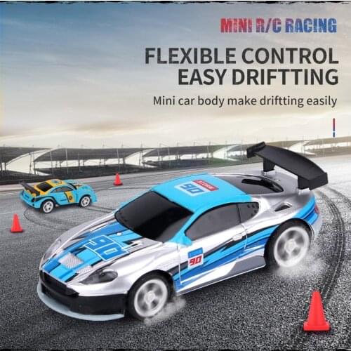 2.4G 1/58 Mini RC Remote Control Racing Car with Light 2 Mode APP Control Chargable Multiplayer Together Vehicle Cola Can Box