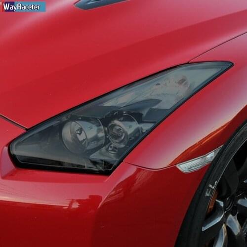 2 Pcs Car Headlight Protective Film Headlamp Vinyl Transparent Black TPU Sticker For Nissan GTR R35 Nismo 2009-2020 Accessories