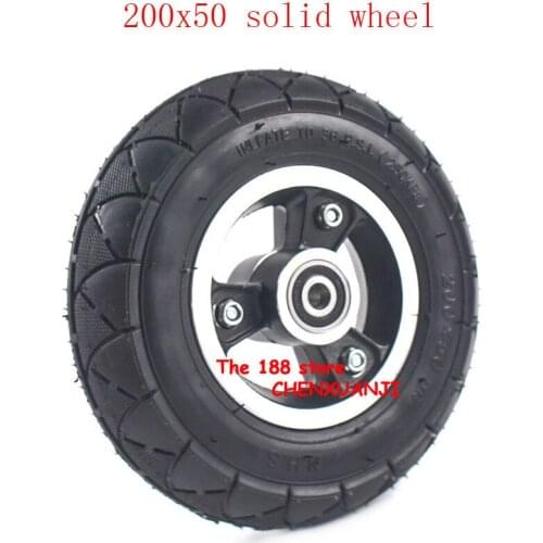 200x50 Electric Scooter solid tires With Wheel Hub 8" Scooter solid Tyres Electric Vehicle Aluminium Alloy Wheel tyre