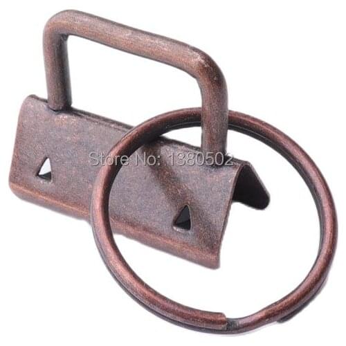 30pcs /lot 25mm 1inch Rose gold Black bronze gold Copper Color Key Fob Hardware buckle with key ring For lanyard webbing