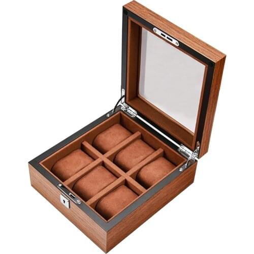 5/6/8/10/12/18 Slot Watch Box Display Case Organizerw/Glass Top Jewelry Storage
