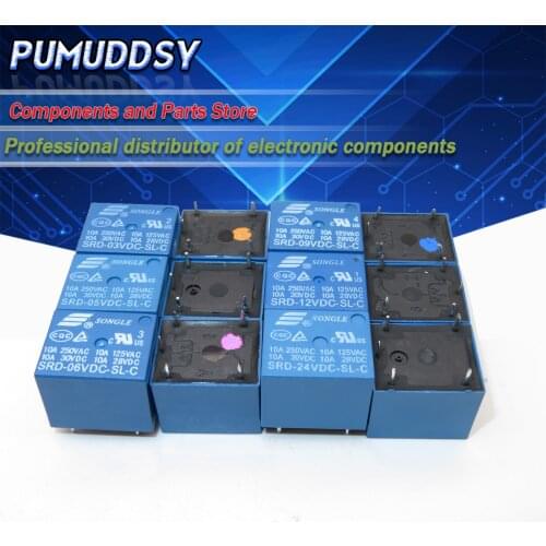 5PCS Relay SRD-03VDC-SL-C SRD-05VDC-SL-C SRD-06VDC-SL-C SRD-09VDC-SL-C SRD-12VDC-SL-C SRD-24VDC-SL-C 5PINS High Quality T74
