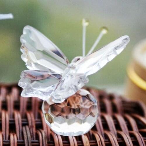 50pcs/lot Crystal Butterfly Wedding souvenirs Guests Party Gift Baby Shower Favors