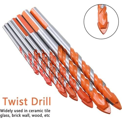 7Pcs Triangle Twist Drills Multifunctional Drill Bit Parts Wall Ceramic Tile Porcelain Glass Punching Holes