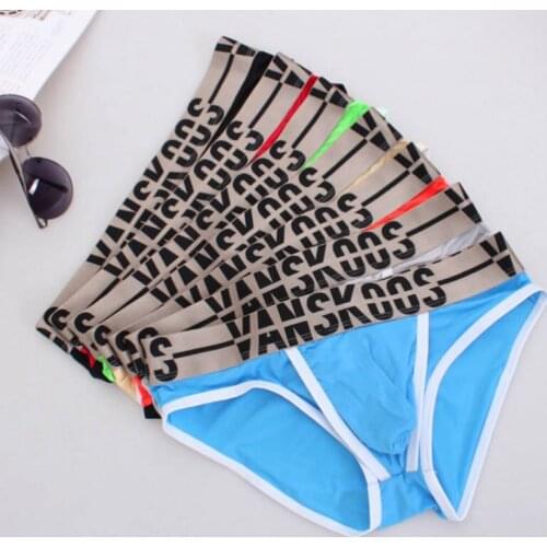 7Pcs/pack Mens Briefs Sexy Ice Silk Underwear Lingerie Gay Jockstrap Males Penis Pouch Briefs Homme Cueca Soft Knickers Summer