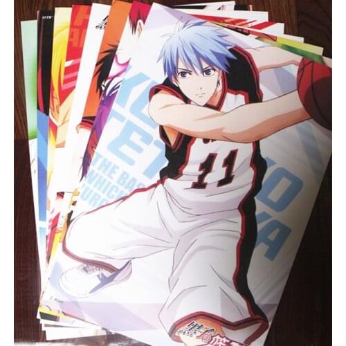 8 pcs/set Kuroko no Basket poster Anime Kuroko Kagami Hyuga different designs art posters for walls 42x29cm free shipping
