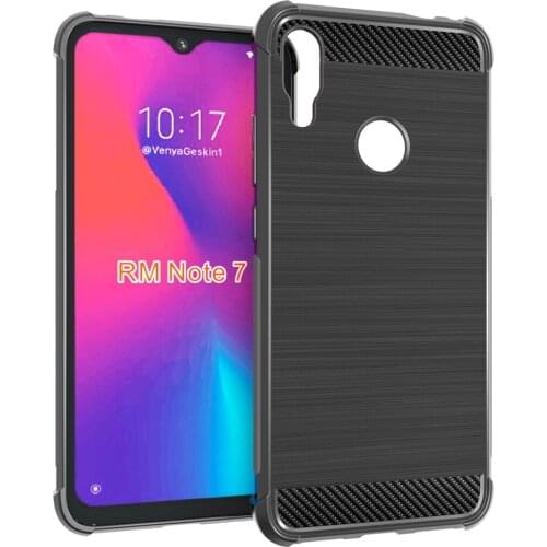 Shock Absorption Cover Soft TPU Anti Scratch Carbon Fiber Design Back Case for XIAOMI REDMI NOTE 7