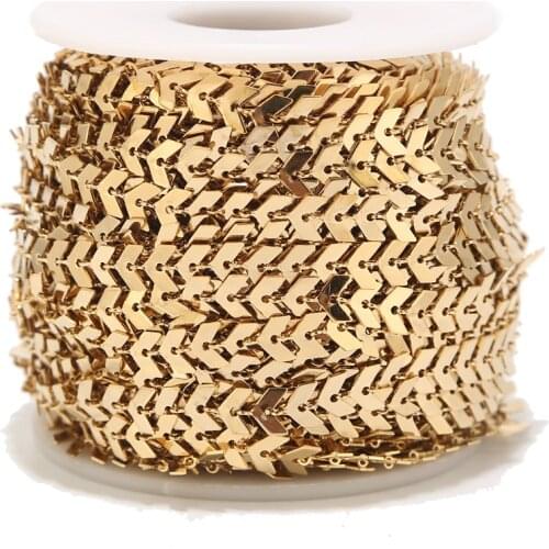 1 Meter 6mm Width Stainless Steel Chevron Link Chain Gold Chains for Necklace Bracelet Anklet DIY Jewelry Making Supplies
