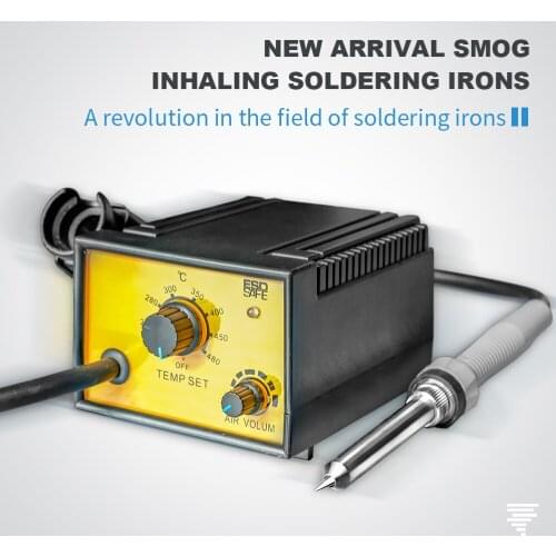 50W Electric Soldering Iron Welding Smog Inhaling Soldering Irons 200-480℃ Adjustable Temperature