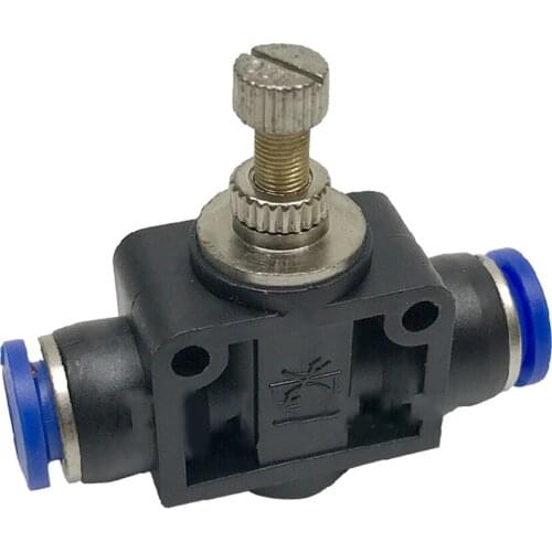 Press-Fit 4/6/8/10/12mm OD PU Tube Pipeline Throttle Push In Flow Speed Controller Valve Union Pneumatic Air Fitting