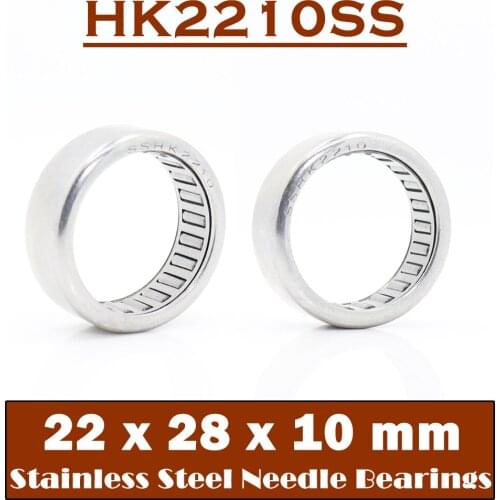 HK2210SS Needle Bearings 440C 22*28*10 mm 2 Pcs Stainless Steel Drawn Cup Needle Roller Bearing HK222810 TLA2210Z HK2210