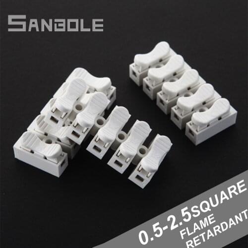 Terminal Block Connector 5 Position Press Type Docking Universal Fast Connection Wire No Welding For LED Strip CH-5 (20PCS)