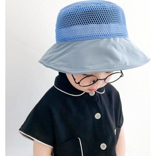 Summer New Children Hat Outdoor Breathable Mesh Visor Boys Girls Fishermans Cap Travel Child Beach Sun Hat For 2-8 Years