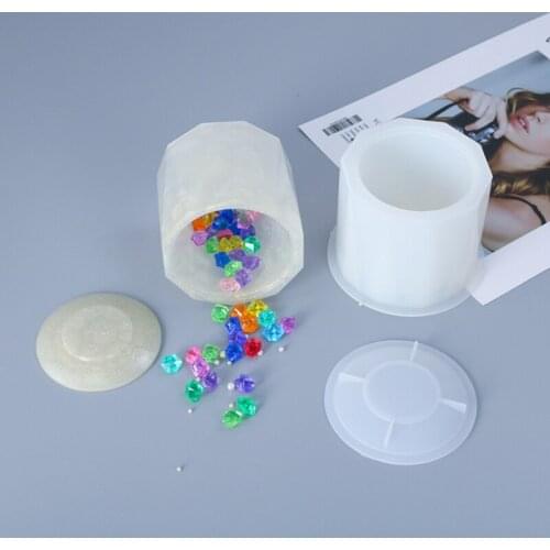 1 Set Crystal Epoxy Resin Mold Cylinder Storage Box Casting Silicone Mould DIY Crafts Jewelry Case Container Making Tools