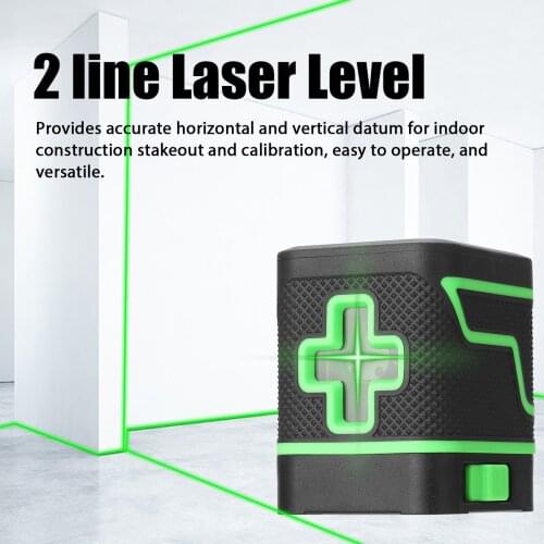 KKMOON 2 Lines Laser Level 3° Self-leveling Leveling Tool Vertical Horizontal Lines with Iron Board and Wall-mounted Bracket
