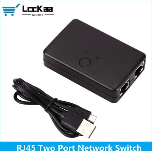 LccKaa 2 In 1 Out/1 In 2 Out Internal External Network Switcher Splitter Box 2 Ports RJ45 LAN Network Switch Selector 100MHz