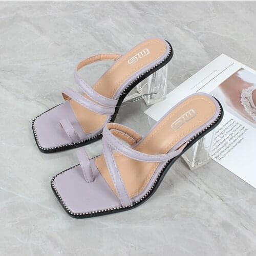 Summer womens sandals 2021 leather belt rubber outsole comfortable high heels casual 2021 fashion open toe shoes outside 9cm
