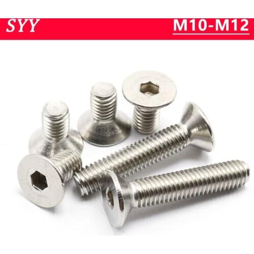 M10 M12 304 Stainless Steel Allen Key Head Flat Hexagon DIN7991 Hex Socket Flat Head Countersunk Furniture Super Screw Long Bolt