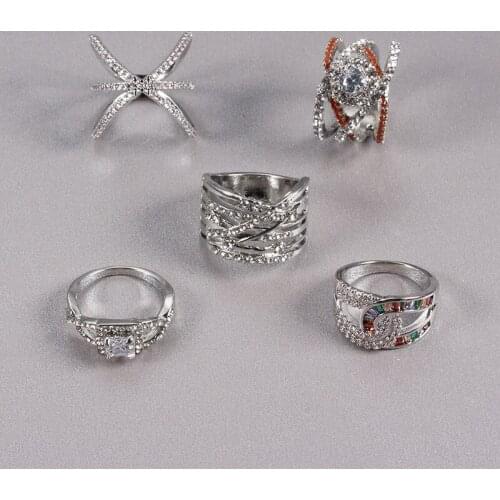 Cross Platinum Micro-set Zircon Ring Engagement Fashion Charm Wedding Ring Womens Ring Banquet To Girlfriend Birthday