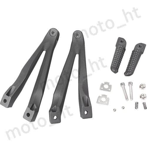 Motorcycle Rear Footrests Passenger Foot Pegs Brackets for Yamaha YZF-R1 2004-2008 Black