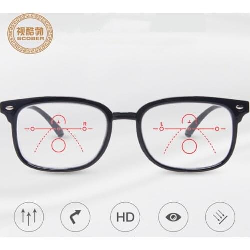 2019 far near sight TR90 retro Progressive multifocal reading glasses men smart zoom anti-blue reading glasses women