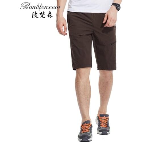 Men Summer Quick Dry Breathable Elastic waist Shorts Outdoor Sports Hiking Trekking Running Camping Male half length trousers