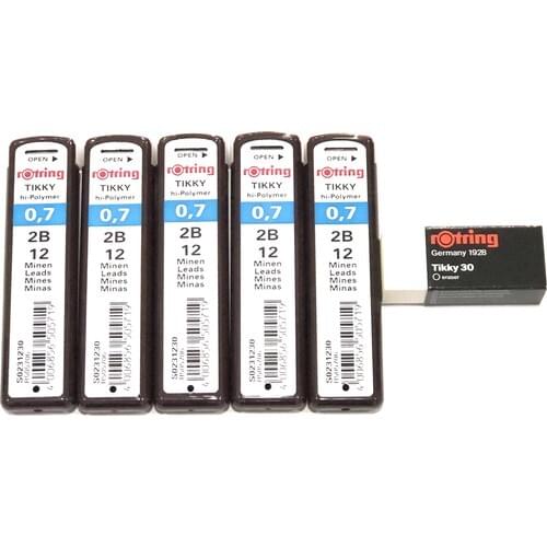 Rotring Tikky 0.7 Tip 5 Piece + Tikky Eraser