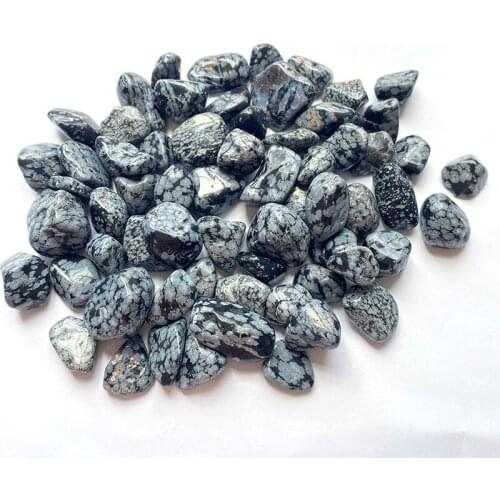 Whosale Natural Polished Raw Snowflake Obsidian Rough Chips Crystal Healings Stones Crystal Gravel Tumble For Healing