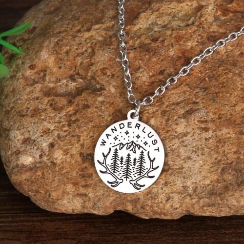 Wanderlust Pendant Necklace Travel Distant Scenery Necklaces