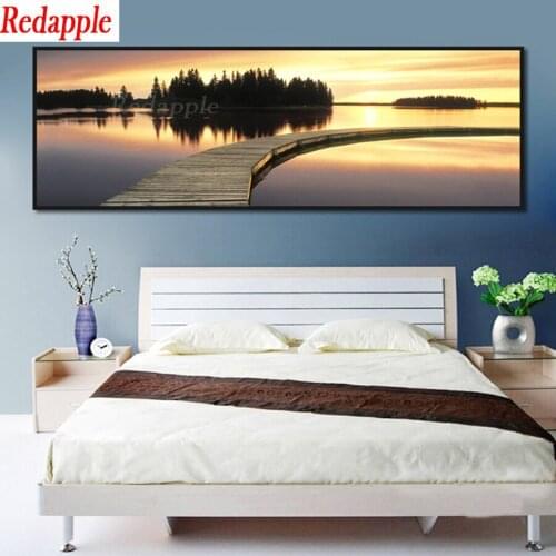 Full drill square Beautiful Sunset Seascape Landscape Painting Diamond Embroidery round 5d Diy diamond painting Mosaic large art