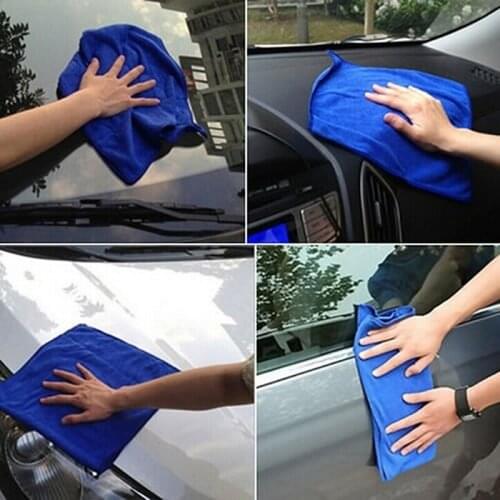 5pcs/lot Microfiber Car Cleaning Towel Automobile Motorcycle Washing Glass Household Small Blue Cloth Auto Care