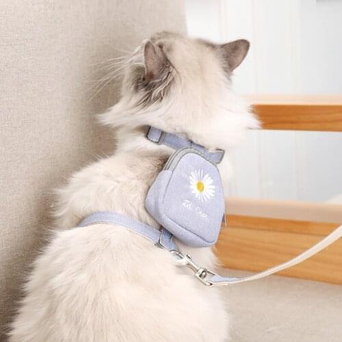 Cute Cat Harness Adjustable Nylon Pet Puppy Harness Vest Dog Leash Set with Carry bag For Small Medium Dogs Cats Pet Products