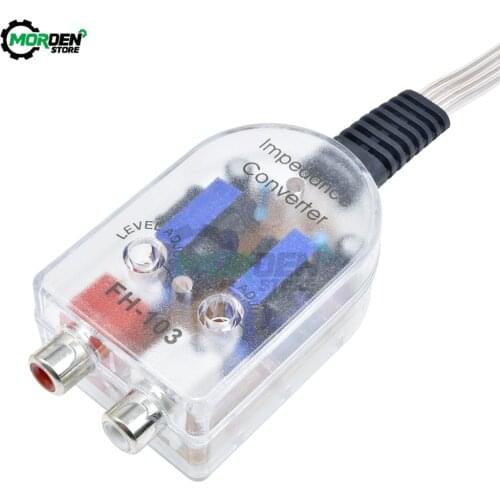 12V Car Audio High to Low RCA Line Subwoofer Audio Impedance Converter Low Audio Filter Audio Output