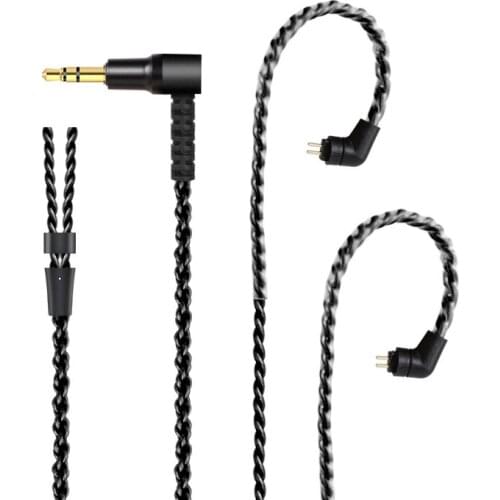 0.78mm Pin 4-strand UE Braided Earphone Upgrade Line Oxygen-free Copper Wire Core Earring Shaping Black/brown