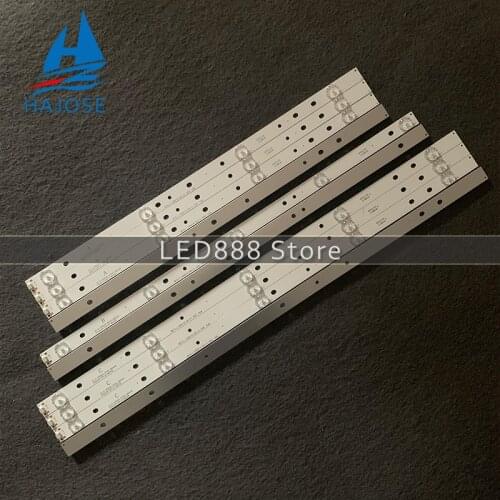 LED Backlight strip 5/4 lamps For AKAI 55'' TV AKTV551 JS-D-JP5520-A41EC B51EC C51EC (60416) MS-L0956