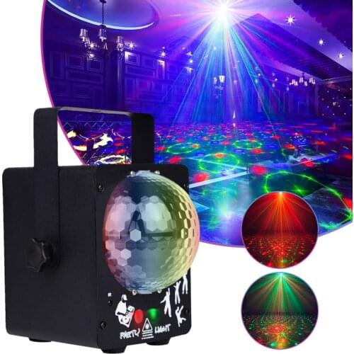 LED DJ Controller Disco Lights Club Party Lamp 60 Patterns Strobe Laser Projector Sound Music Stage Linging Effect for Home Bar