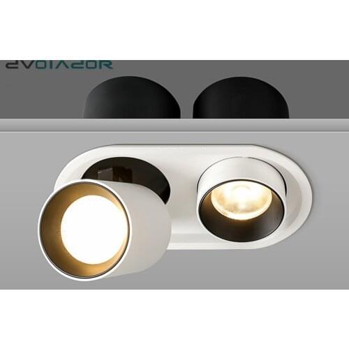 Single/Double Head LED Downlight 7W 10W 20W 24W Recessed LED Spot Lighting Bedroom Kitchen Indoor stretchable led ceiling lamp