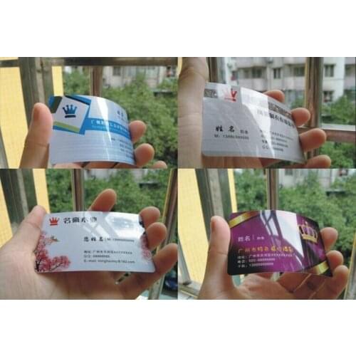 Custom 0.38mm thickness glossy pvc business cards printing double faced silver gold stamping plastic pvc business card