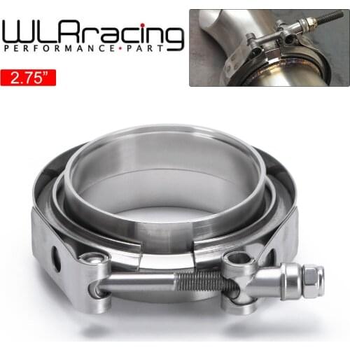 WLR RACING - 2.75" SUS 304 Steel Stainless Exhaust V Band Clamp Flange Kit V-Band Vband Male Female Design WLR5242