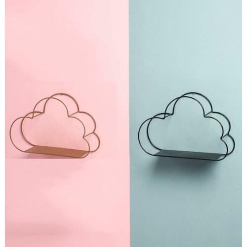 1pc Ins Style Cloud Iron Frame Creative Wall Shelf Simple Storage Shelves Gold Black Organizer Home Decorate