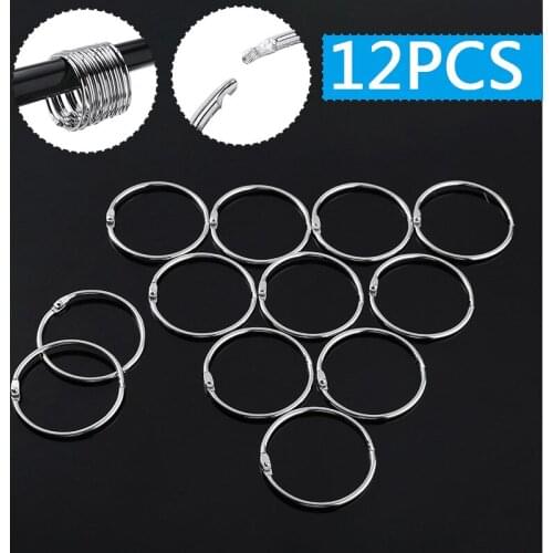 12pcs Stainless Steel Curtain Hooks Bath Shower Curtain Hooks Rings for Home Supplies Ornaments