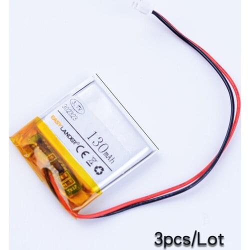 3pcs/Lot 302323 3.7V 130mAh Rechargeable Li-Polymer Li ion Battery For JPR BT3030 Bluetooth earphone mp3 mp4 smart watch 032323