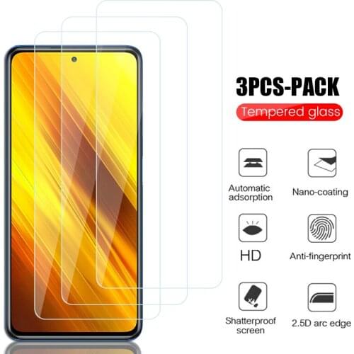 3Pcs Full Cover Tempered Glass For Xiaomi Poco X3 Redmi Note 9s 7 8 9 Pro 8T Screen Protectors On Redmy 7 8 9 7A 8A 9A 9C Glass