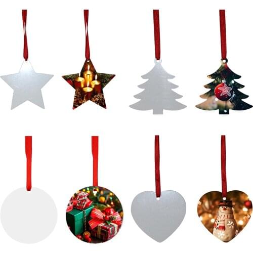 30pcs Sublimation Blank Pendants Personalized Halloween Christmas Ornament Hanging Tree Photo Gifts Pendant DIY Decoration