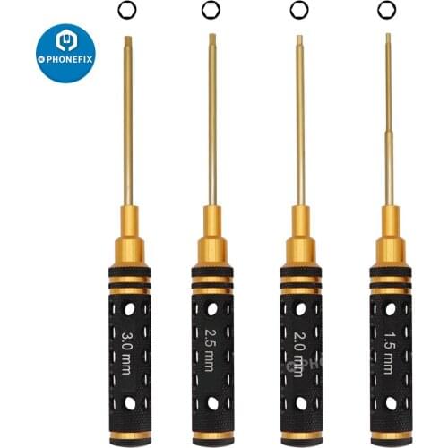 4pcs Hex Screwdriver Precision Screwdriver Set 1.5/2/2.5/3mm Driver Bit for RC Helicopter Multi-axis FPV Racing Drone Repair
