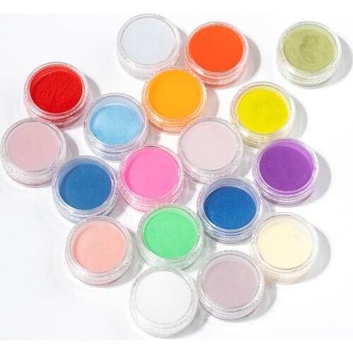 18 Colors Acrylic Nail Art Tips UV Gel Powder Dust DIY Decoration Set Manicure Nail Art Decoration Accessories Ozdoby Do Paznokc