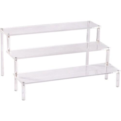 M17D Acrylic Display Stand 3 Tier Riser Display Shelf Showcase for Action Figures Cupcakes Dessert Candy Treat Display Makeup