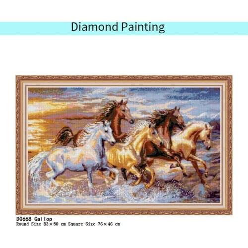 Diamond Paintings 5D DIY Full Drill Square Round Home Art Special Shaped Diamond Embroidery Kits Tools Gallop Decor Accessories