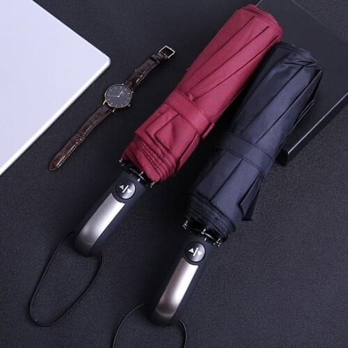 Automatic Folding Umbrella Windproof Double Layer Inverted Umbrellas Uv Protection Business Umbrellas For Women Men Parasol